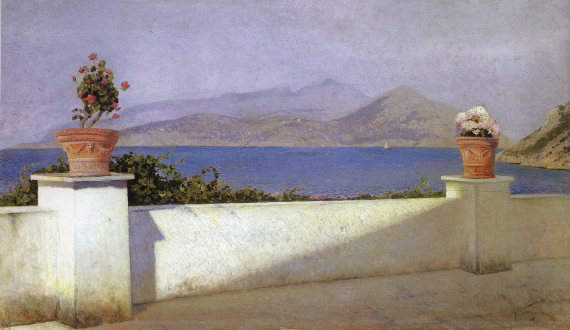 Нестеров М.. Терраса на Капри. 1889