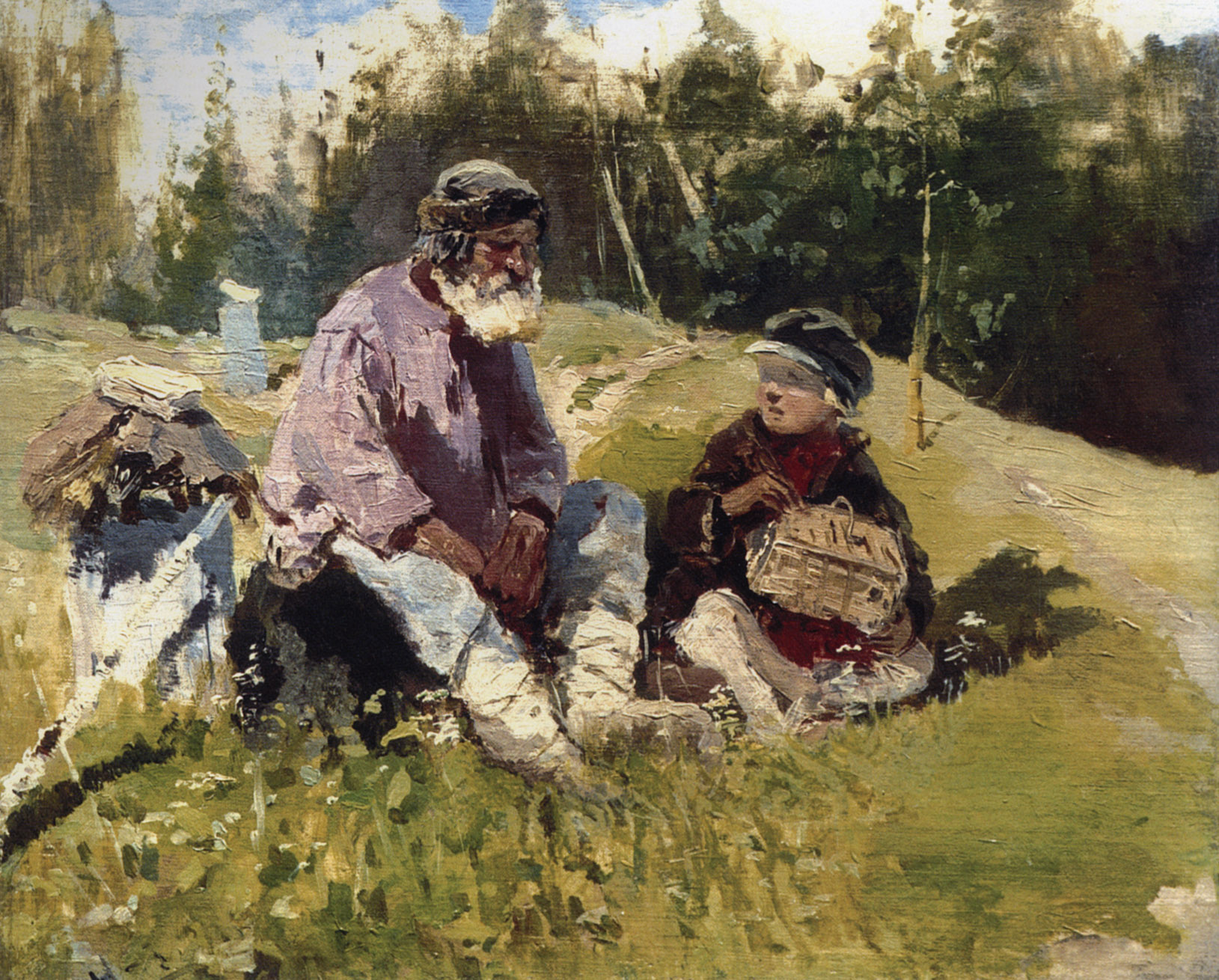 Нестеров М.. Дедушка и внучек. 1880-е