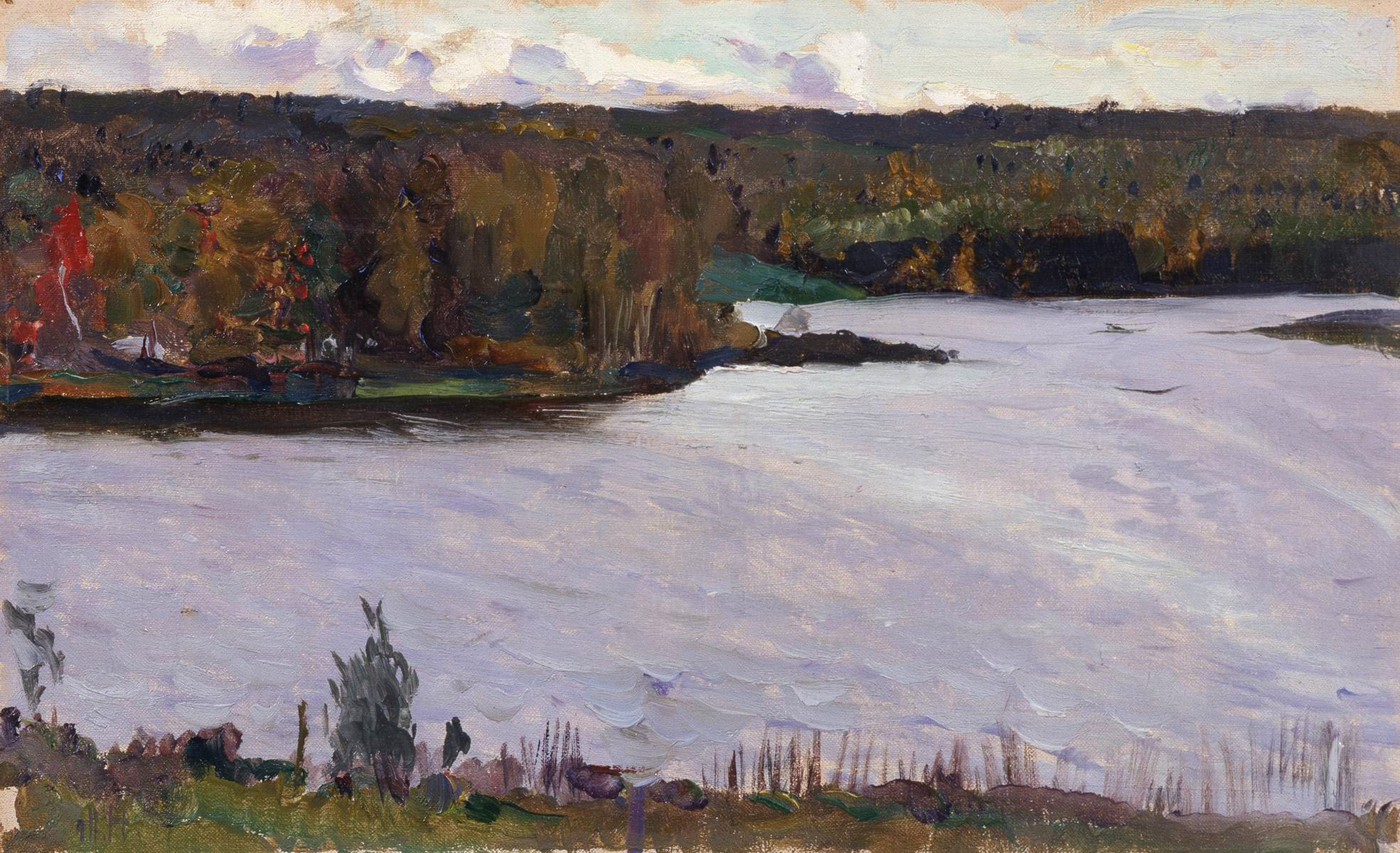 Нестеров М.. Пейзаж с рекой. 1911