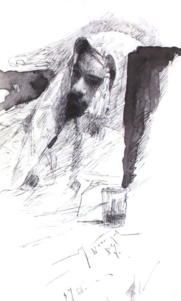 Нестеров М.. Левитан в одежде бедуина. 1887