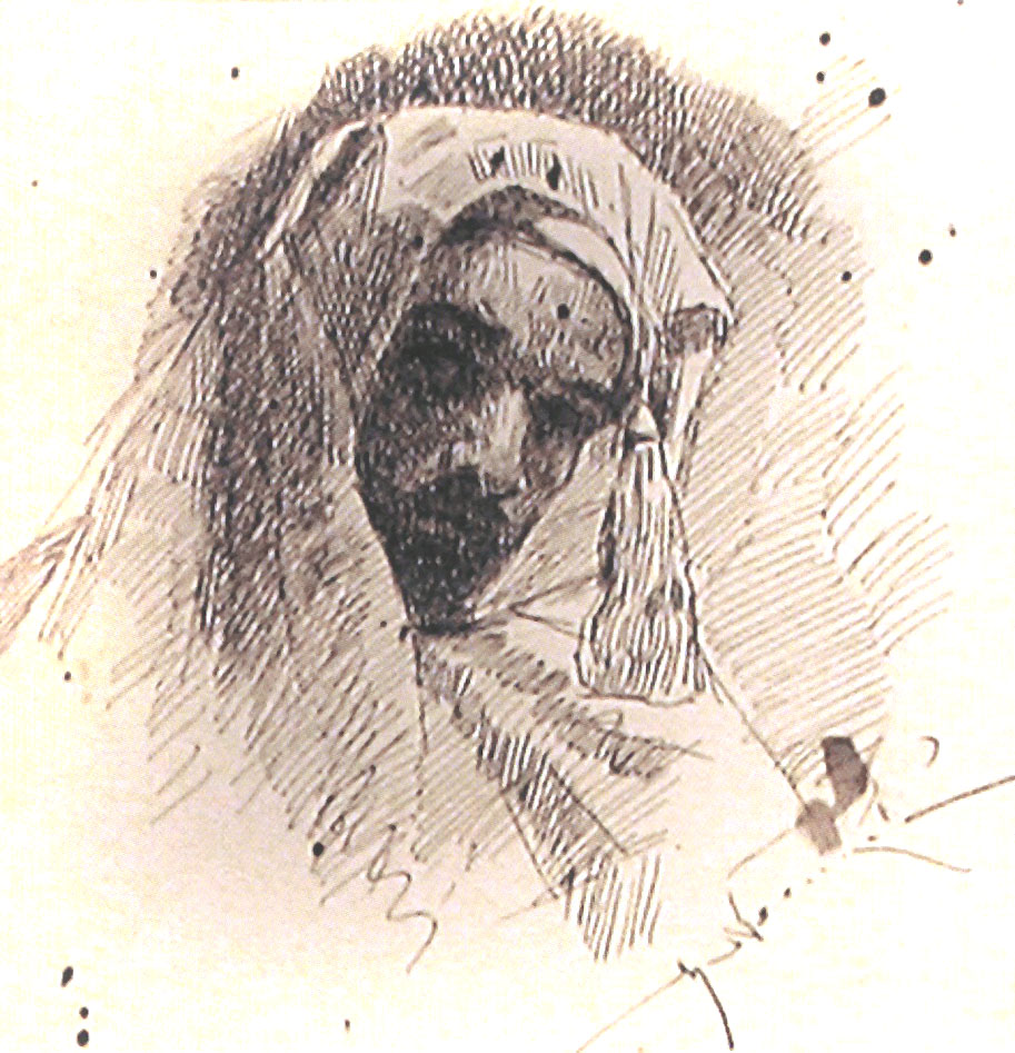 Нестеров М.. Левитан в одежде бедуина. 1887