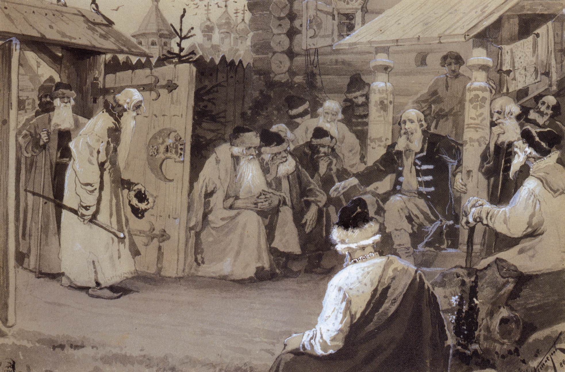 Нестеров М.. На совет к боярину. 1888