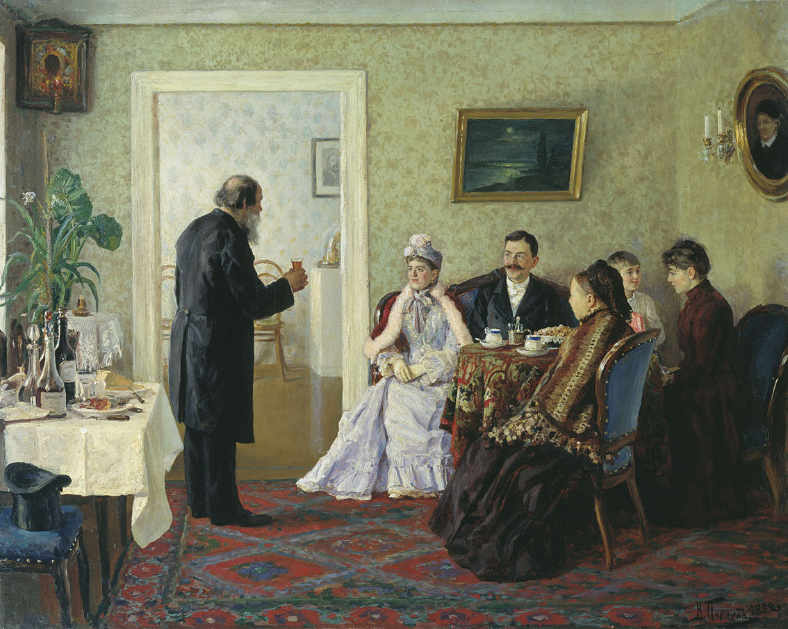 Пчелин. Молодые у тестя. 1892