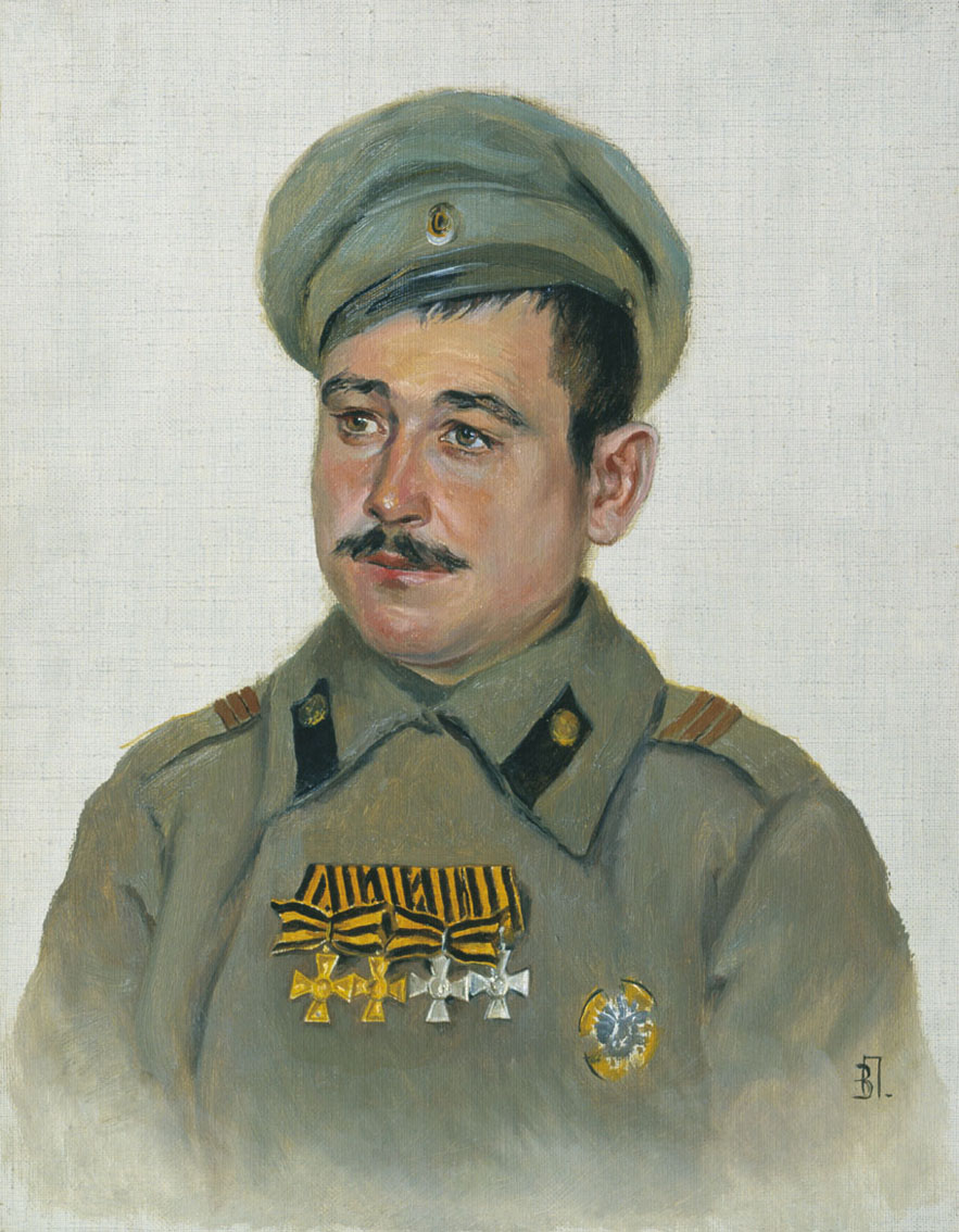 Поярков. Портрет Глумова, ст. п. лейб-гвардии Финлянского полка. 1916-1917
