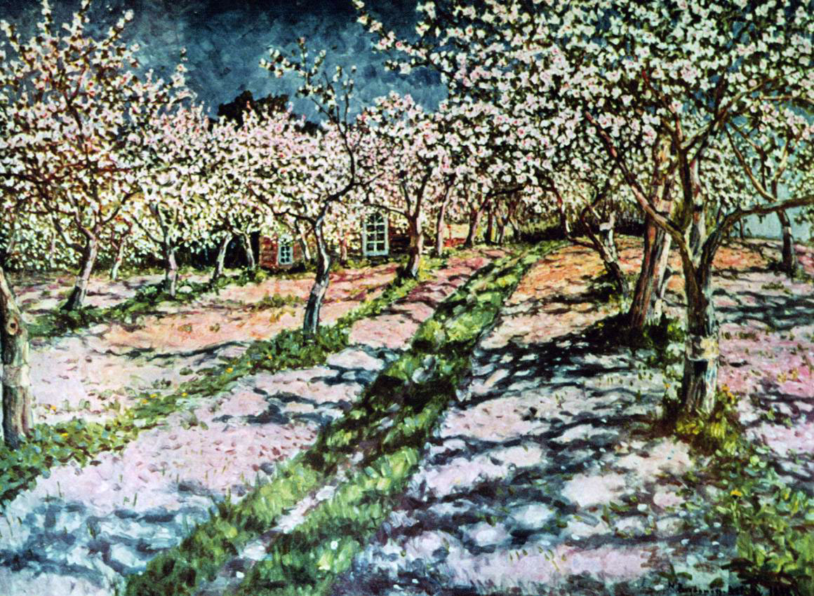 Богданов-Бельский. Цветущий яблоневый сад. 1936