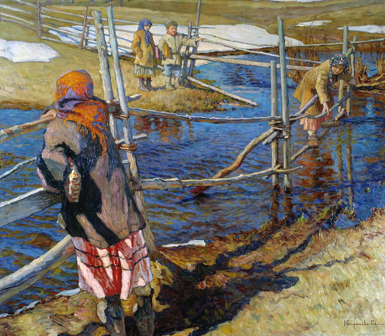 Богданов-Бельский. Переправа. 1915