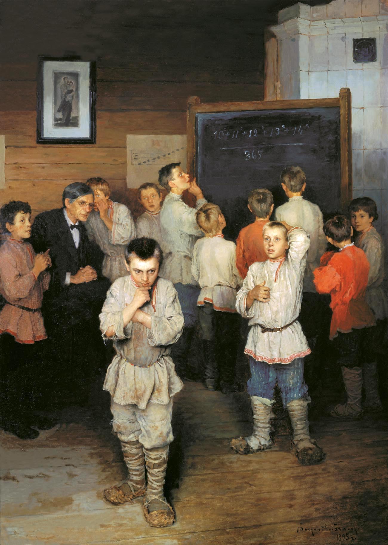 Богданов-Бельский. Устный счёт. В народной школе С.А.Рачинского. 1895