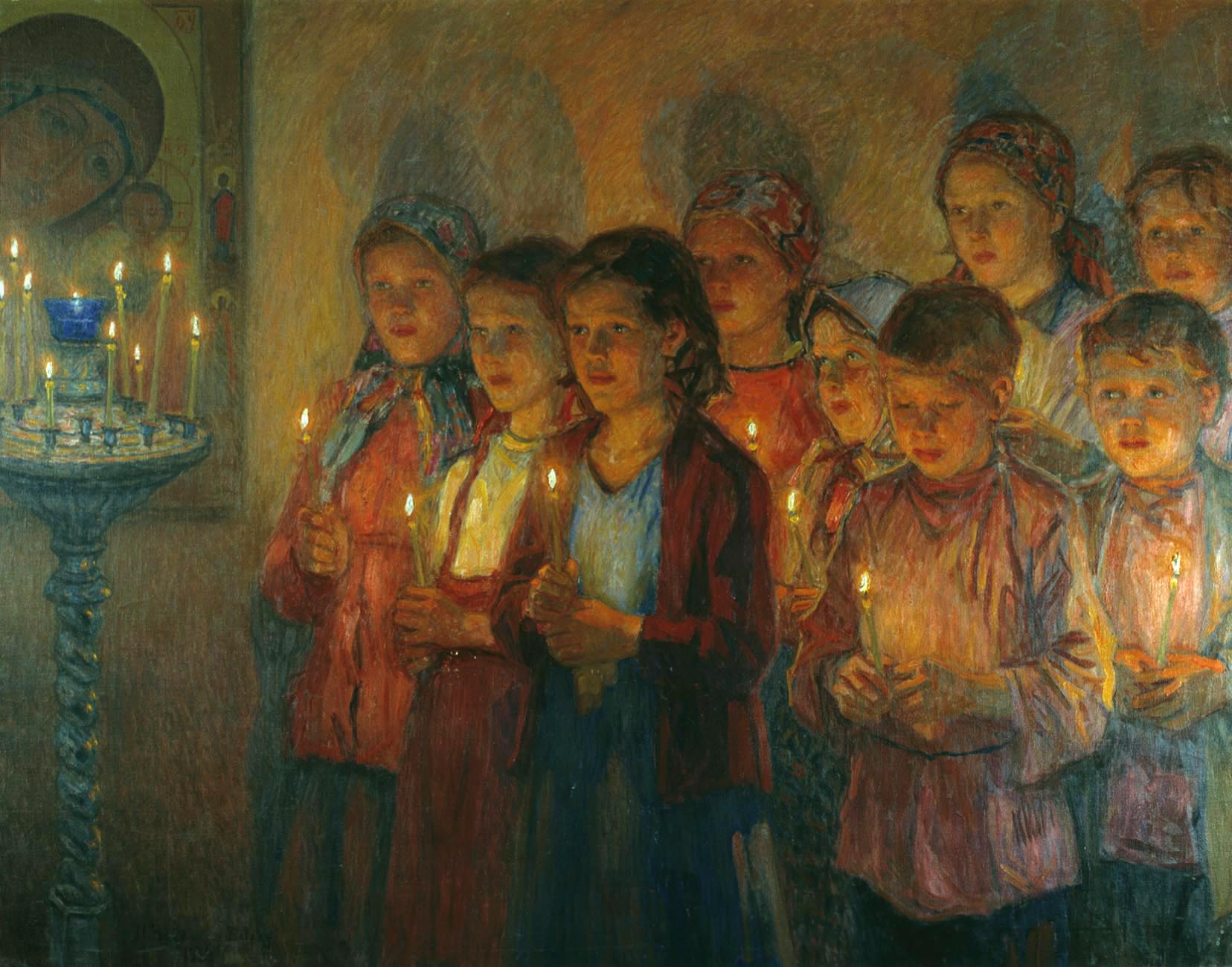 Богданов-Бельский. В церкви. 1939