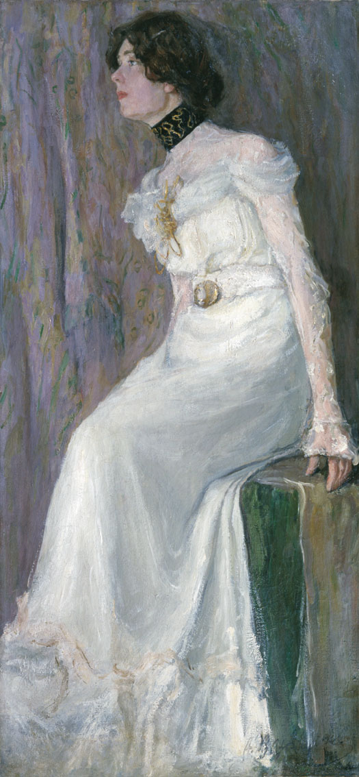 Вахрамеев. Портрет молодой женщины в белом платье