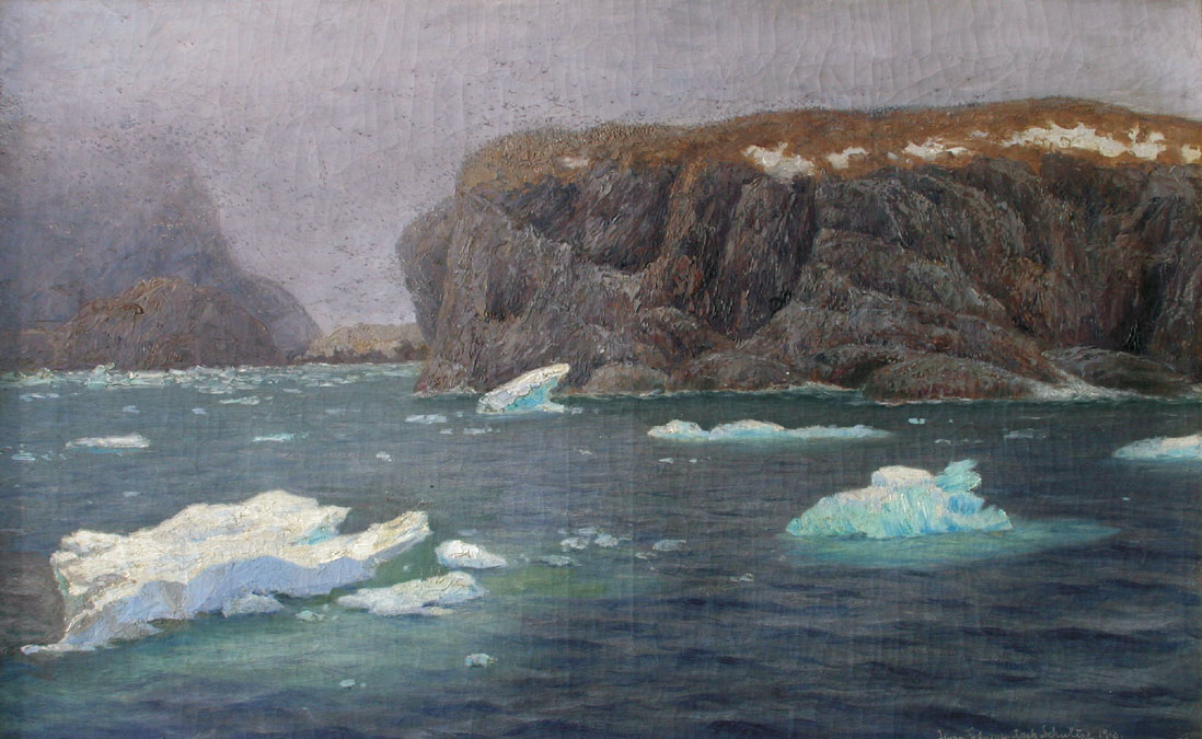 Шультце. Морское побережье на закате солнца
