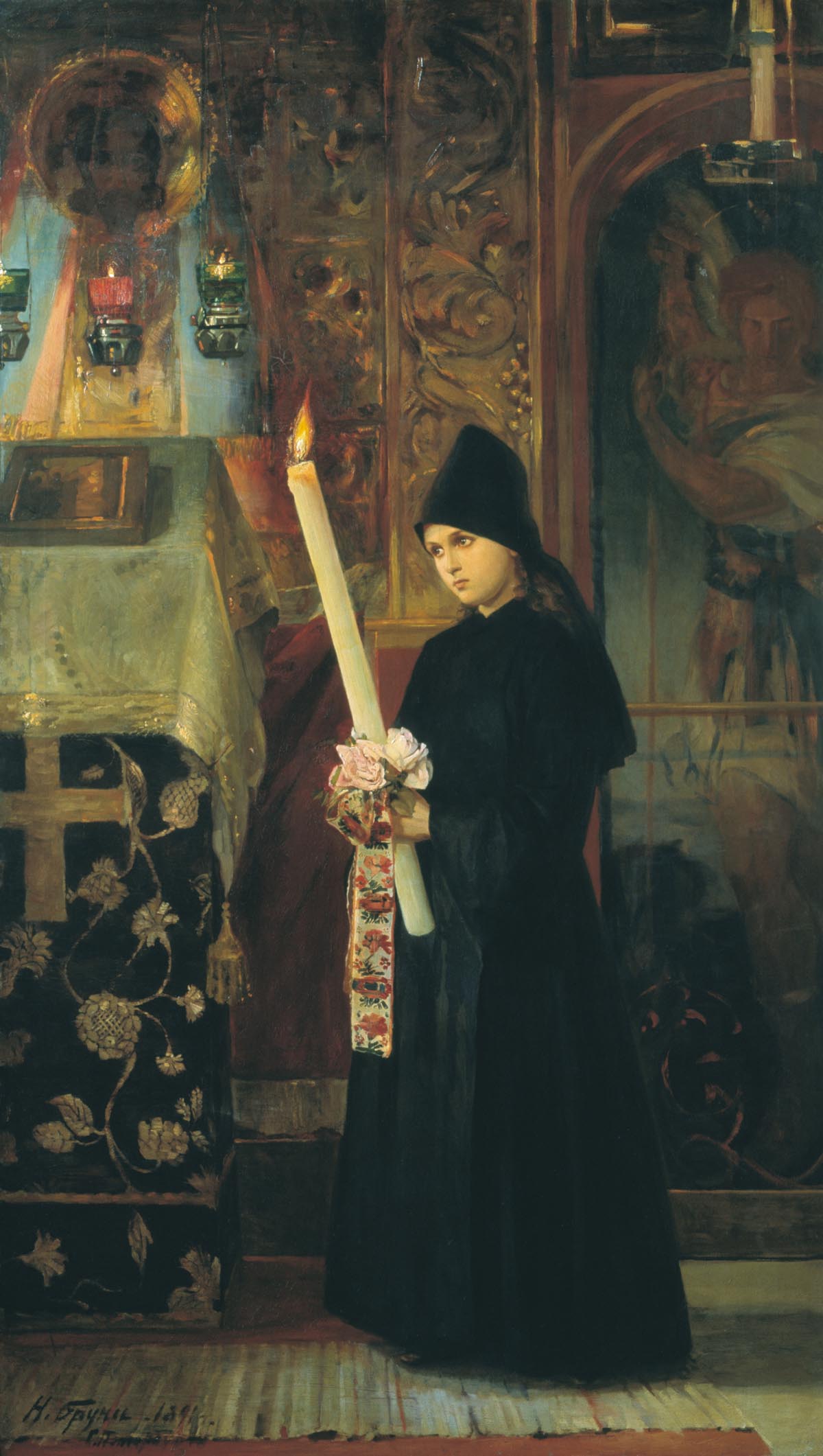 Бруни Н.. Свеченосица (В монастыре). 1891