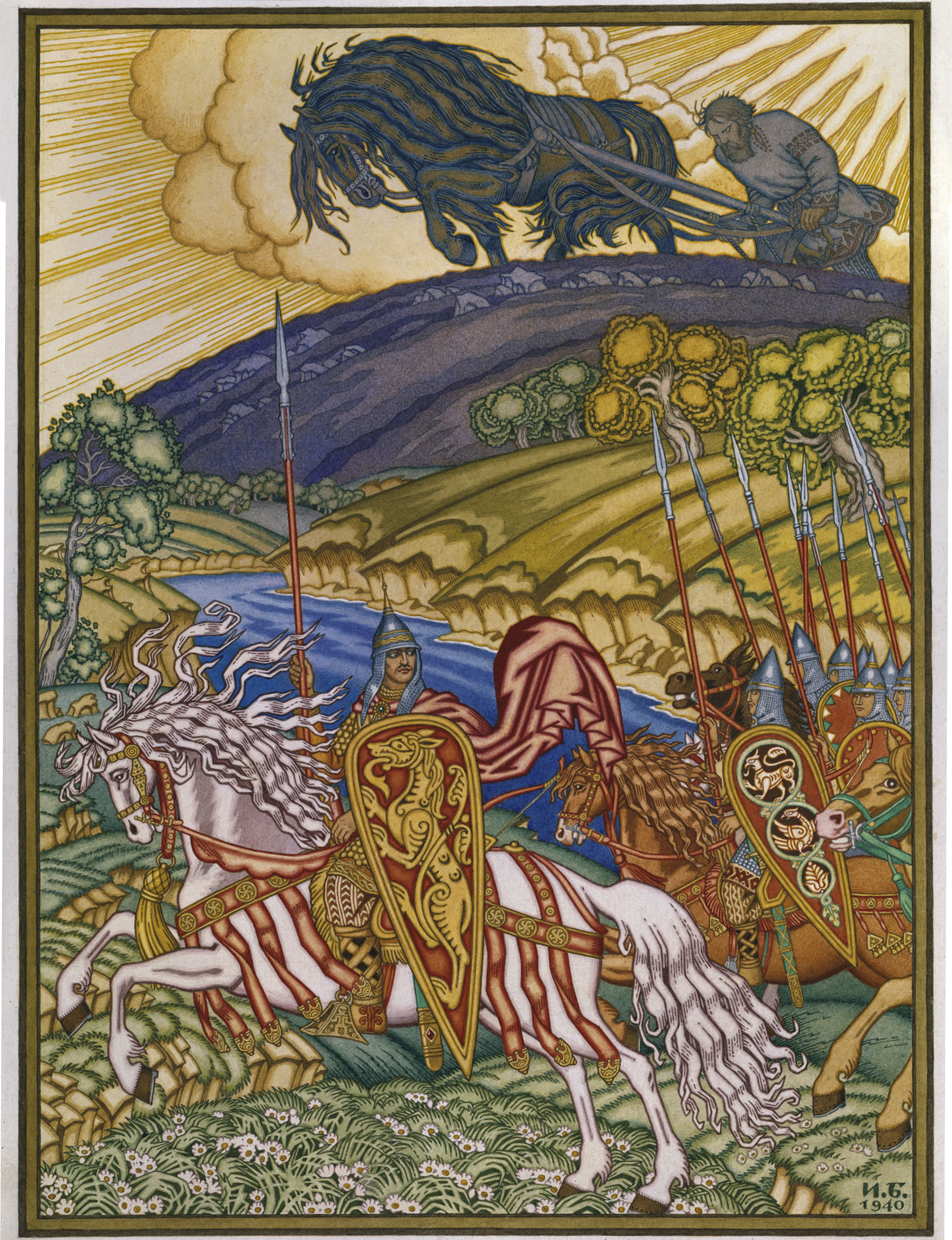 Билибин. Вольга и Микула. 1940