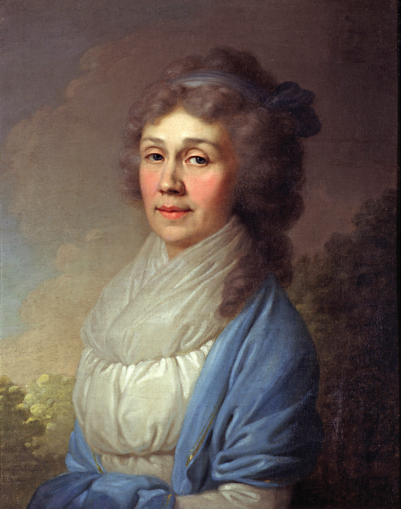 Боровиковский. Портрет неизвестной в голубой шали. 1795