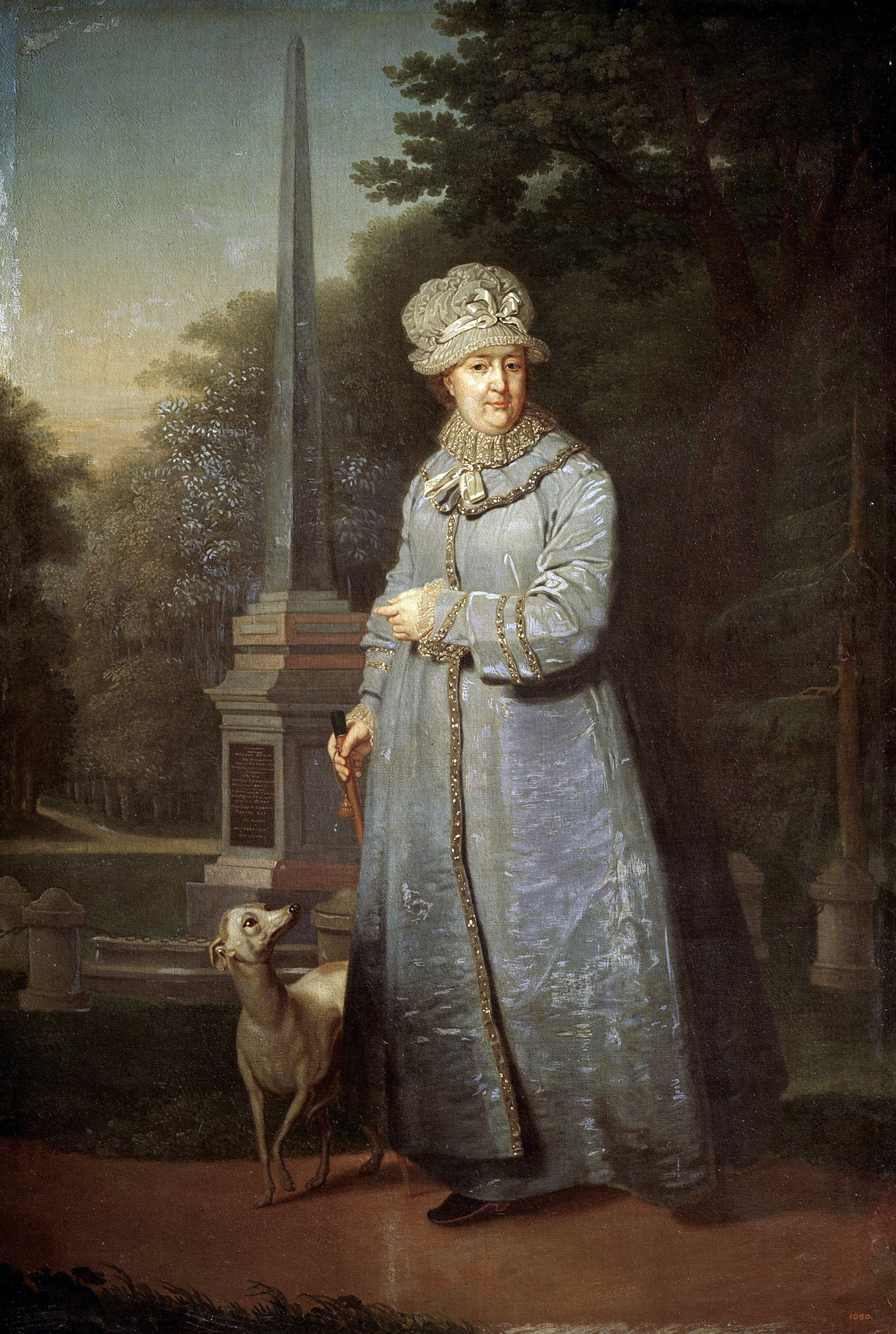 Боровиковский. Екатерина II на прогулке в Царскосельском парке (с обелиском 
