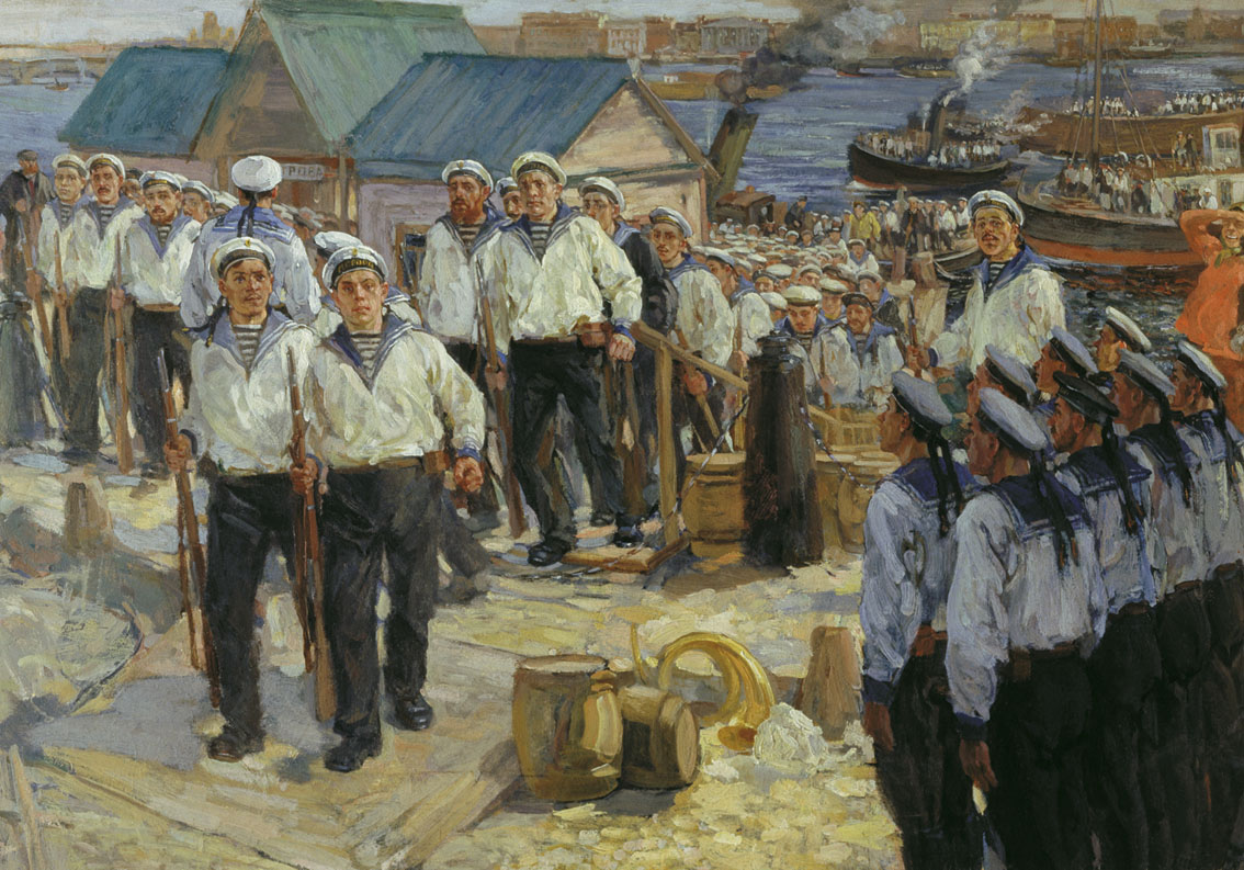 Дроздов. Прибытие кронштадтских моряков в Петроград для участия в демонстрации 4 июля 1917 года. Начало 1930-х