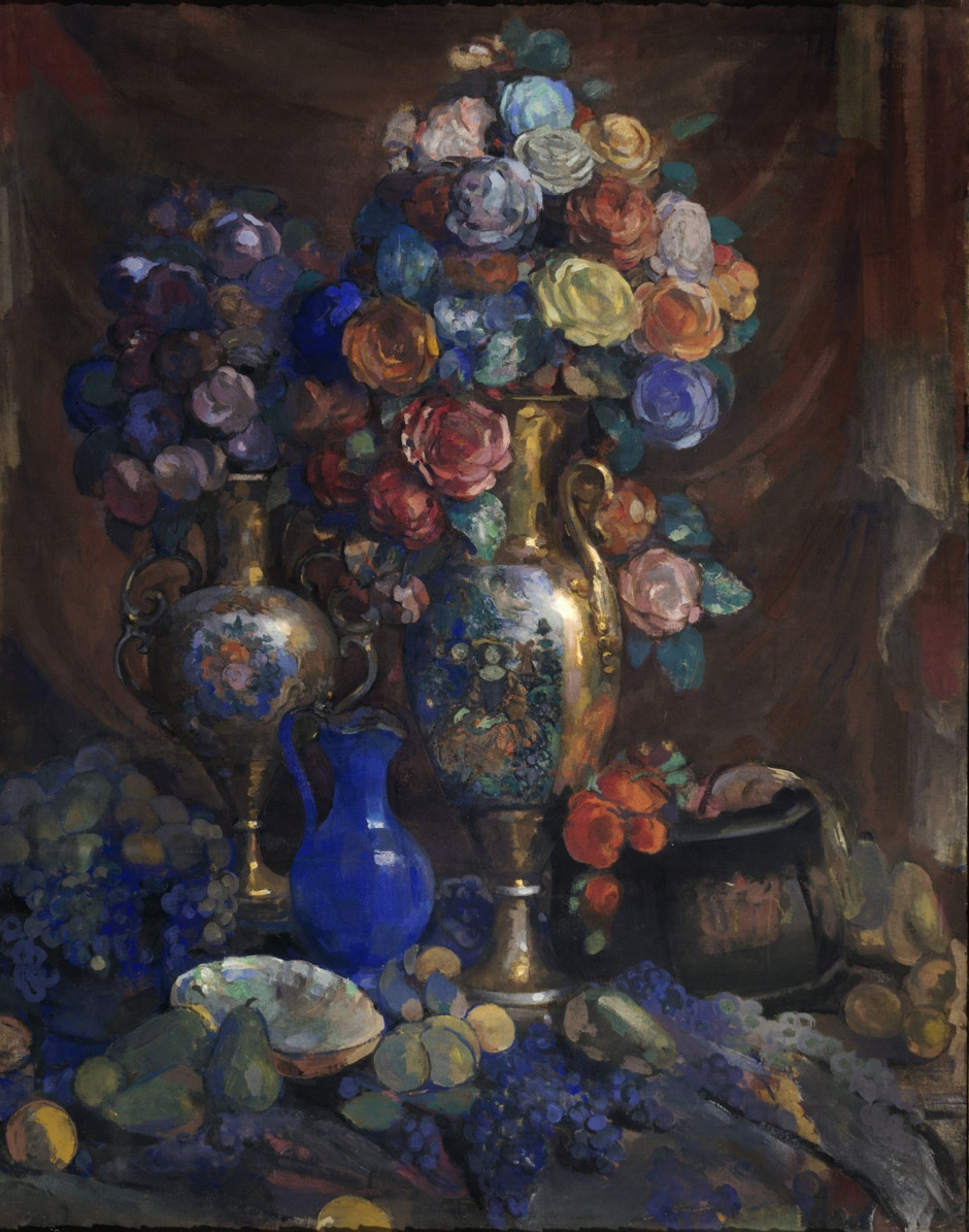 Сапунов Н.. Вазы, цветы и фрукты. 1912