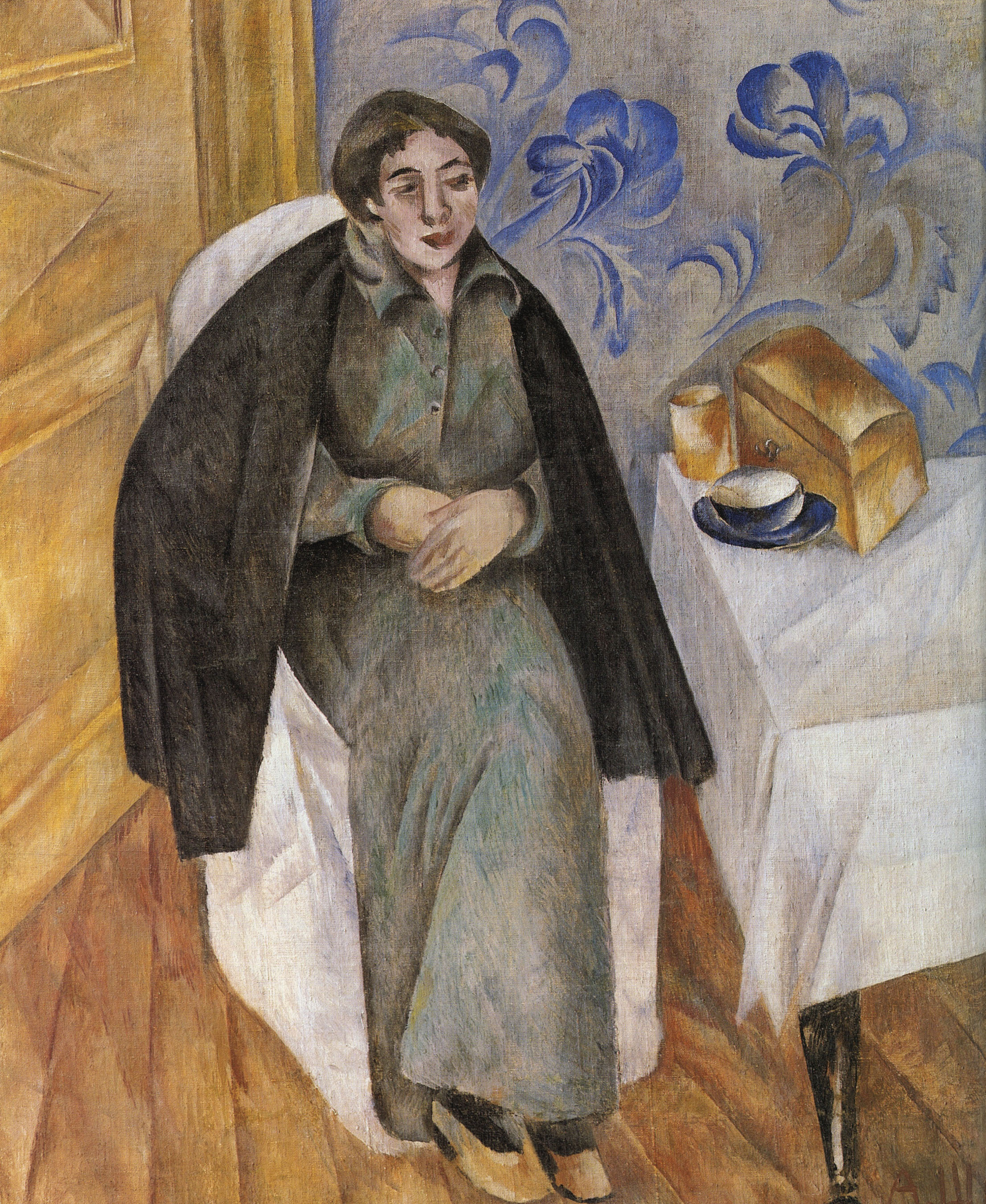 Шевченко А.. Портрет женщины в зеленом платье. 1913