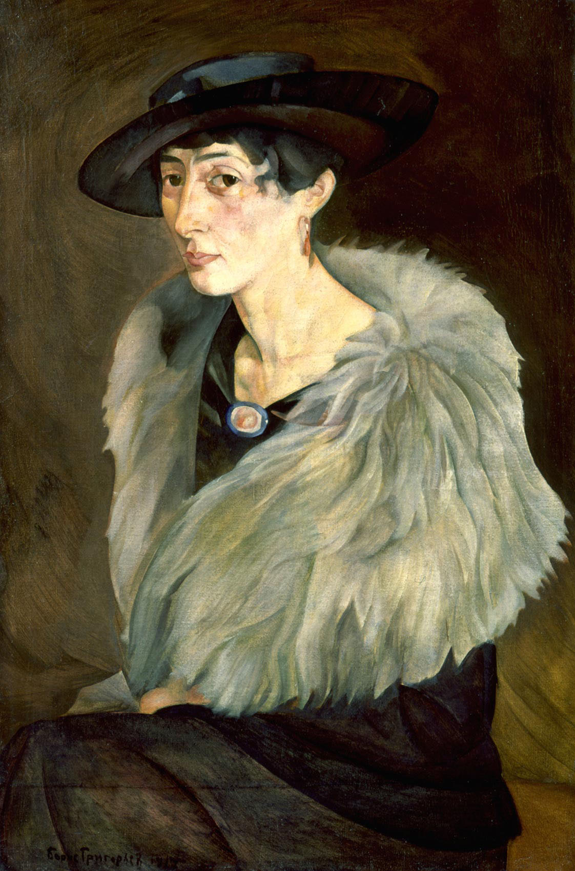 Григорьев Б.. Портрет А.Е.Грихилес. 1917