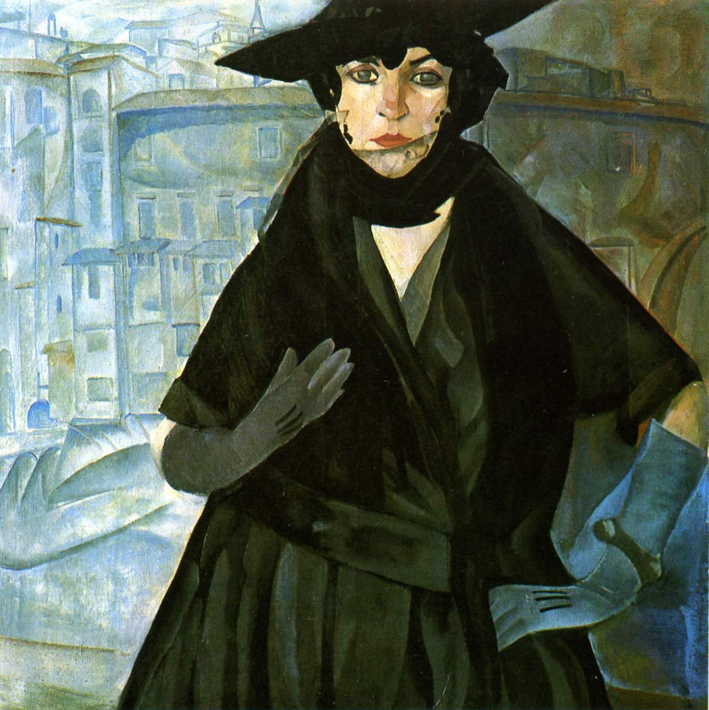 Григорьев Б.. Дама в чёрном. 1917