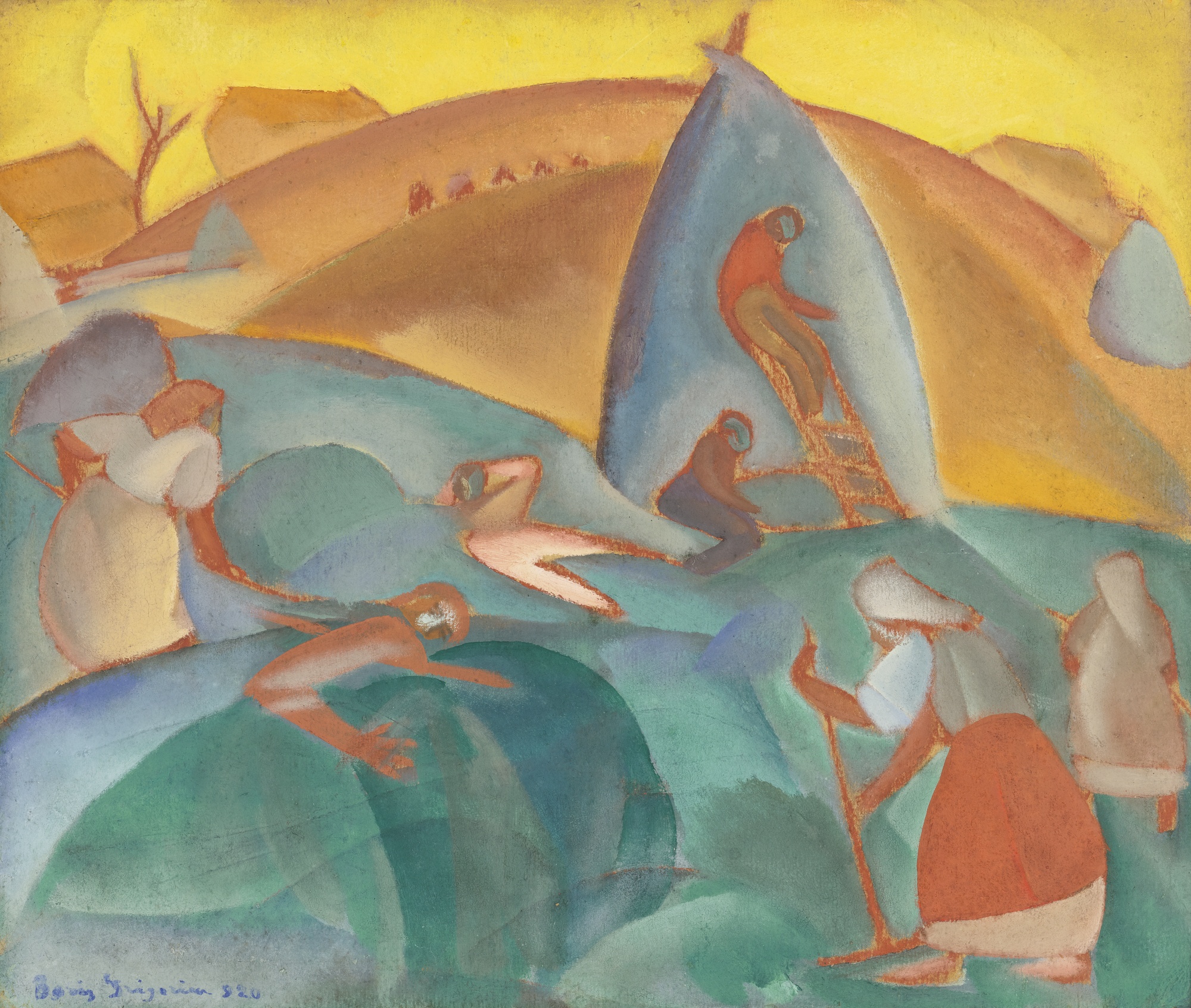 Григорьев Б.. Урожай. Рассея. 1920