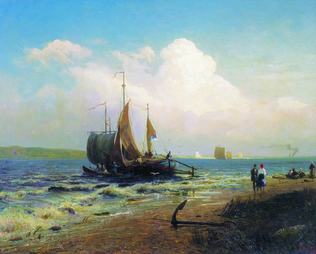 Васильев Ф.. На реке. Ветреный день. 1869