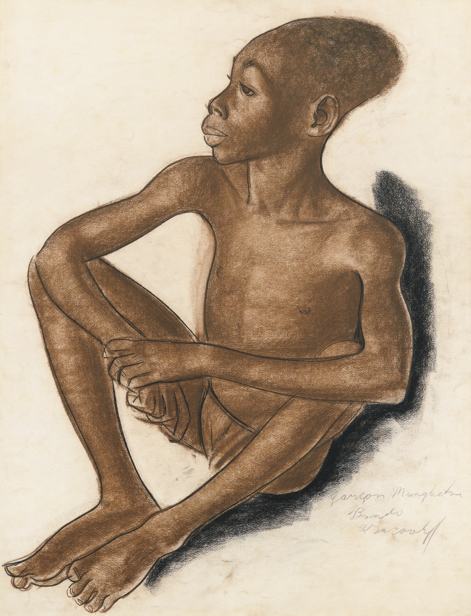 Яковлев А.Е.. Портрет мальчика Мангбету. 1925