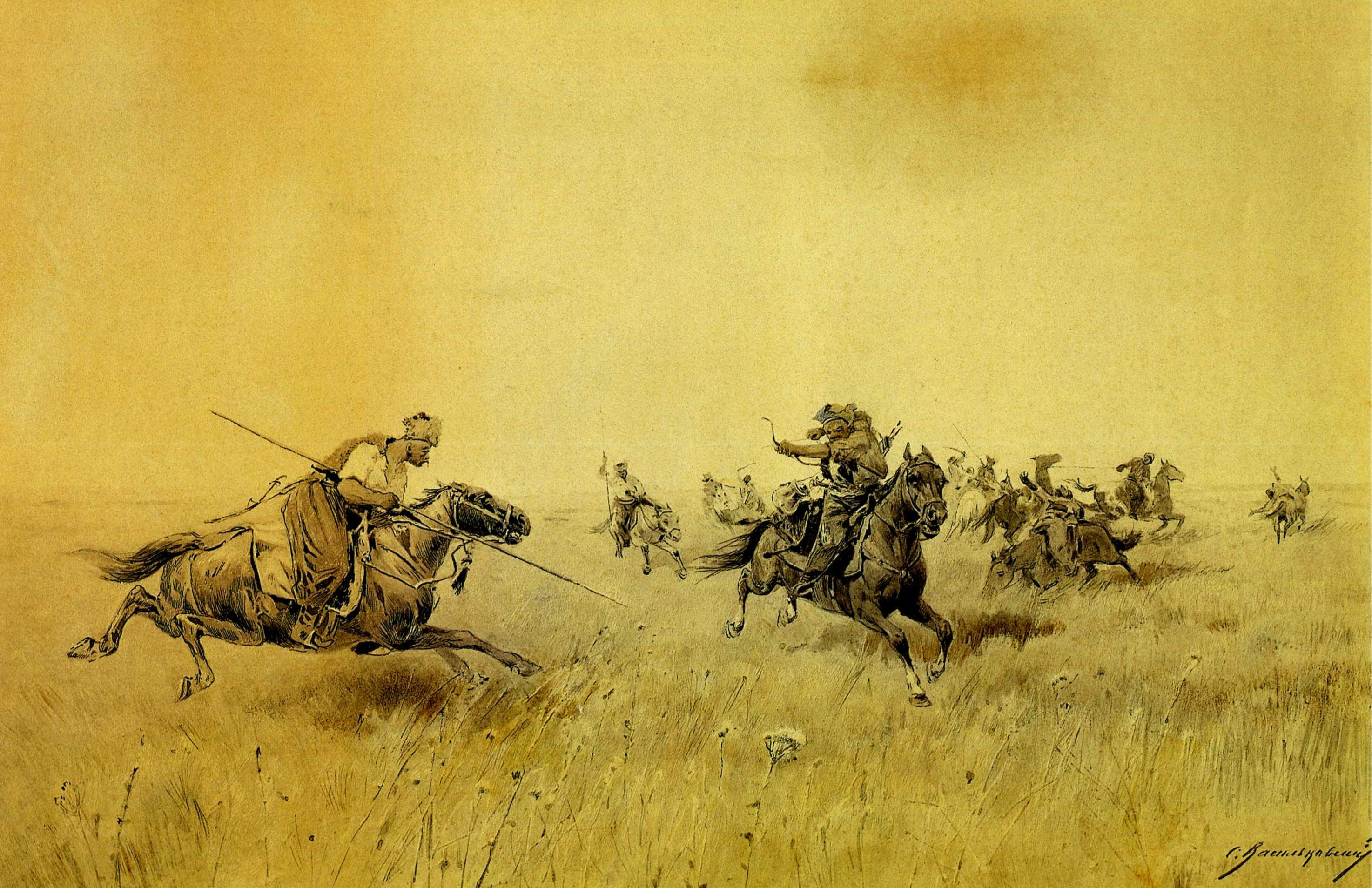 Васильковский. Бой запорожцев с татарами . 1892