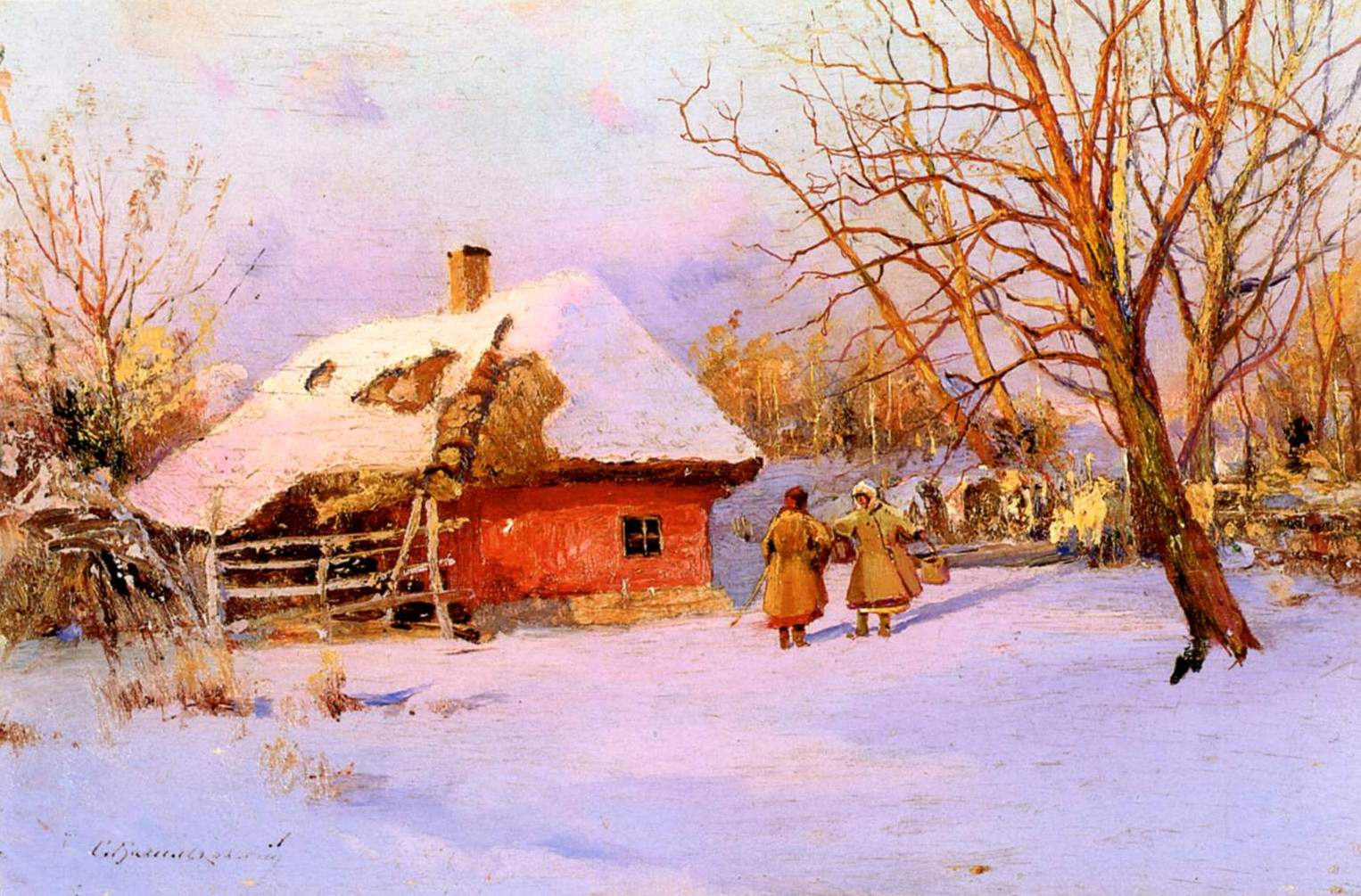 Васильковский. Зимой в селе Опышня . 1900-е