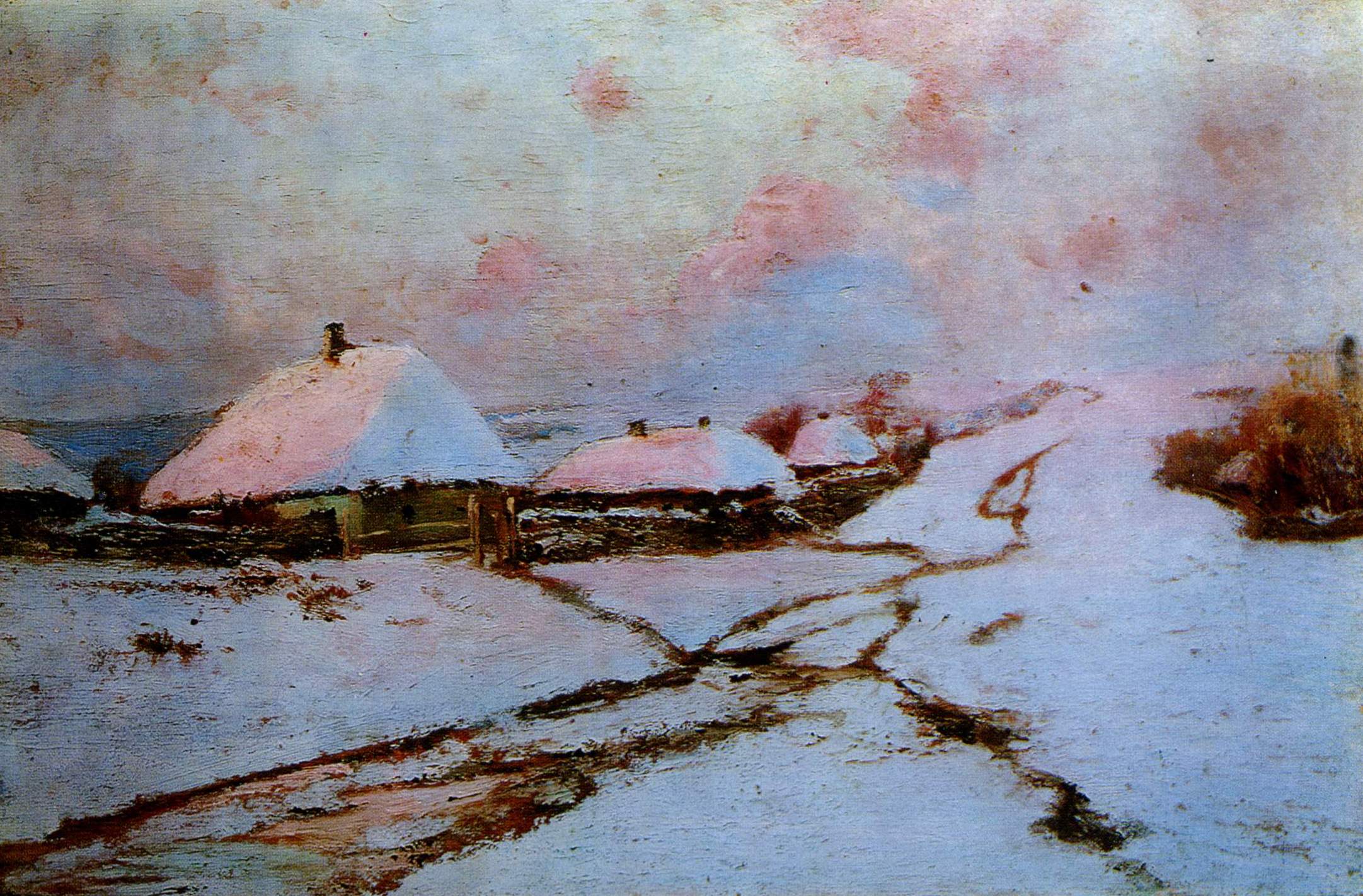 Васильковский. Хаты зимой. 1890-е