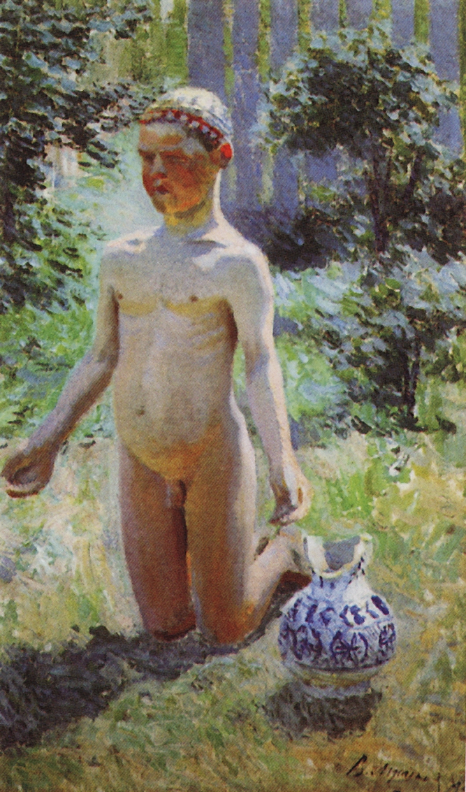 Борисов-Мусатов. Мальчик около разбитого кувшина. 1899