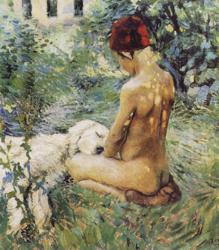 Борисов-Мусатов. Мальчик с собакой. 1895