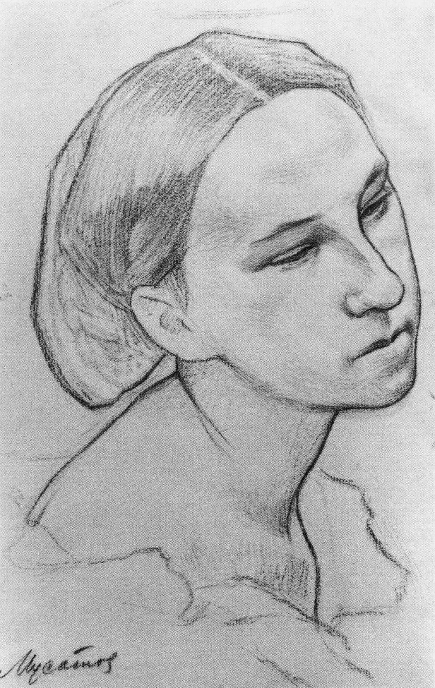 Борисов-Мусатов. Портрет сестры, Е.Э. Борисовой-Мусатовой. 1900