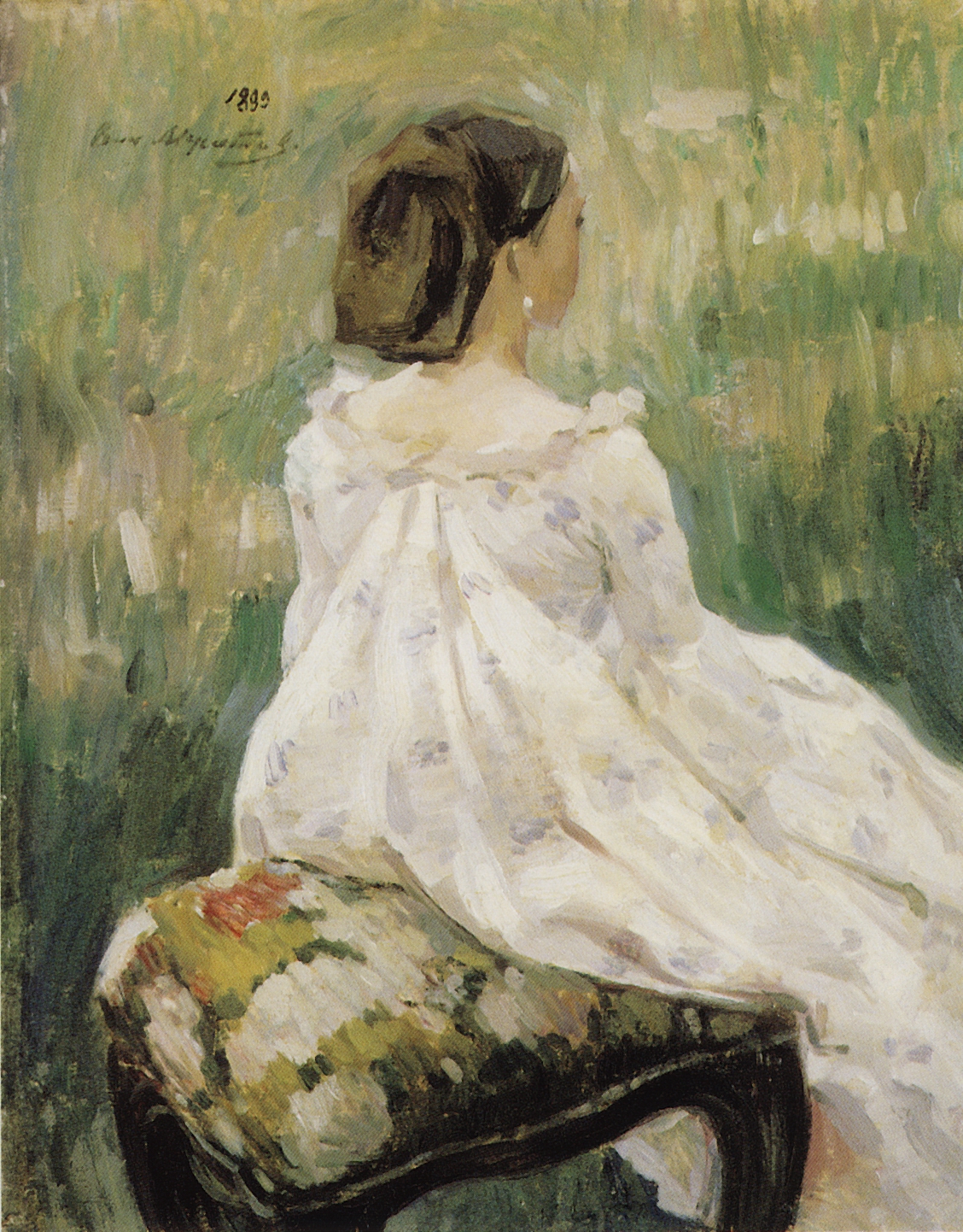 Борисов-Мусатов. Сидящая женщина. 1899