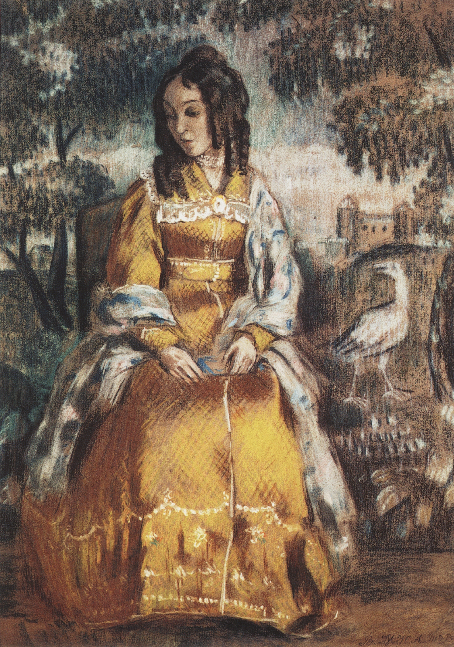 Борисов-Мусатов. Дама у гобелена (Портрети Н.Ю.Станюкович). 1903