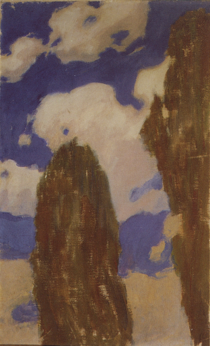 Борисов-Мусатов. Тополя и облака. 1901-1902