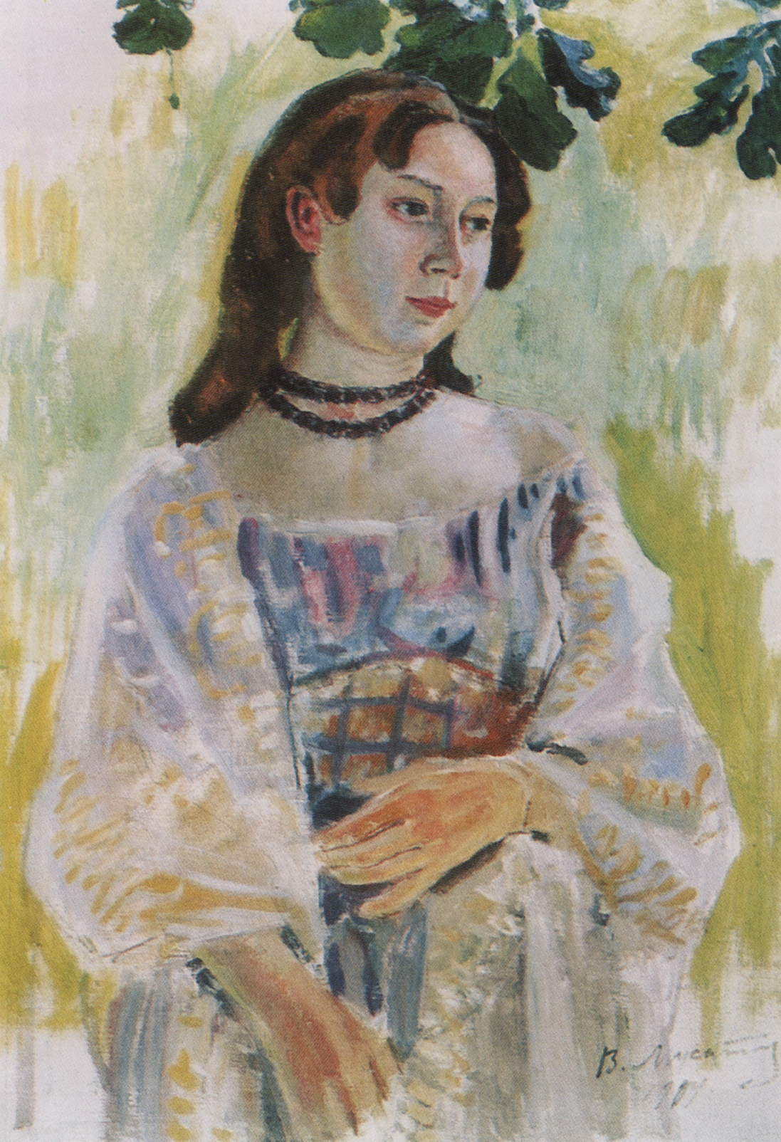 Борисов-Мусатов. Девушка в ожерелье. 1904