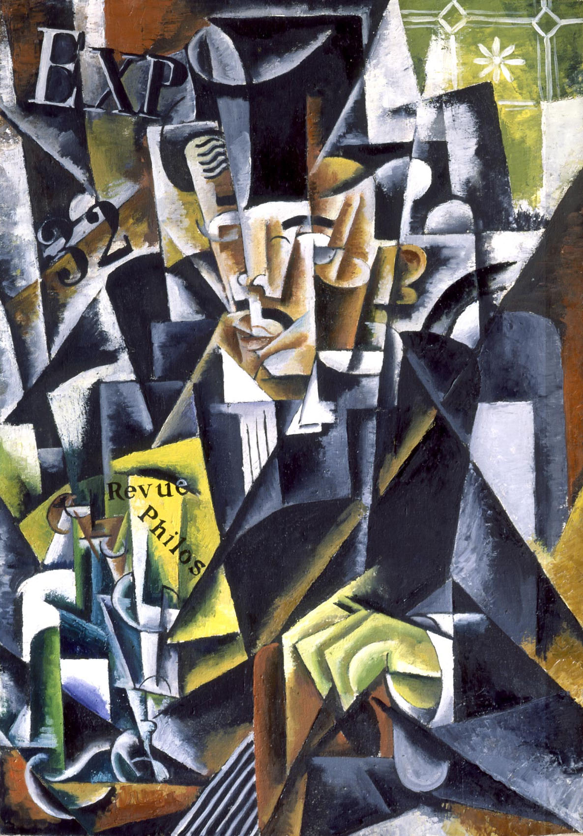 Попова Л.. Портрет философа. Кубистическое построение. 1915