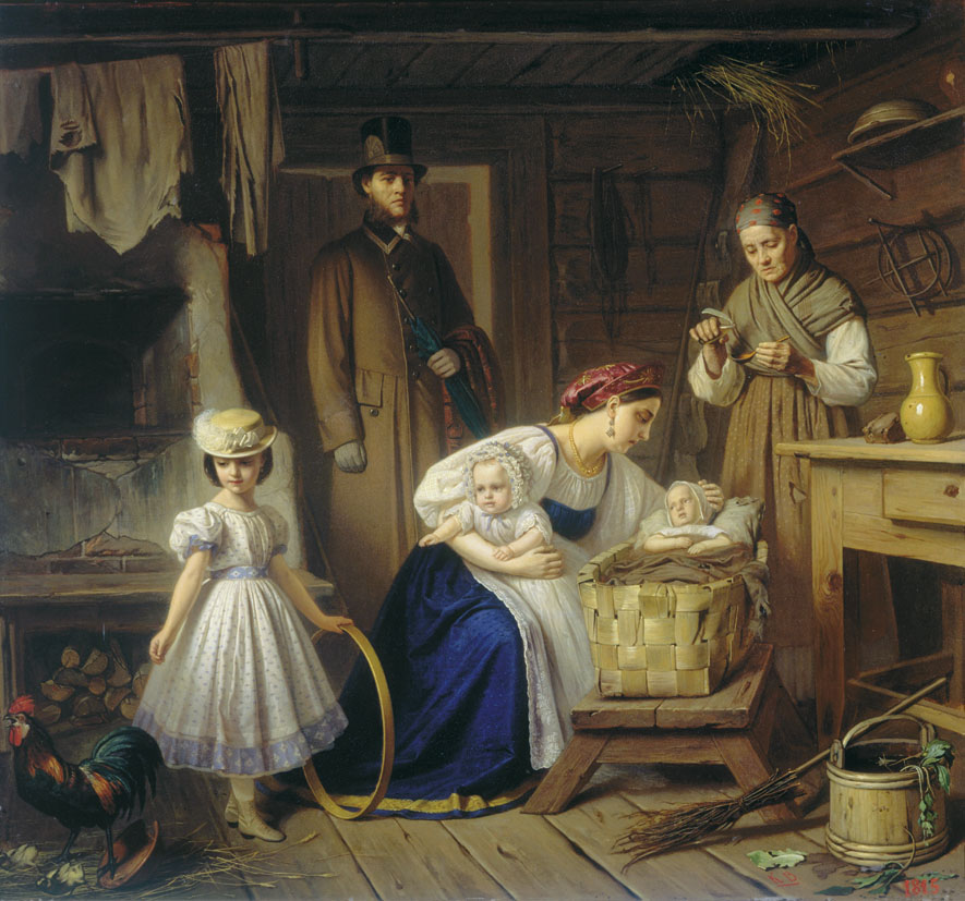 Вениг К.. Кормилица навещает своего ребенка. 1860-е - до 1866