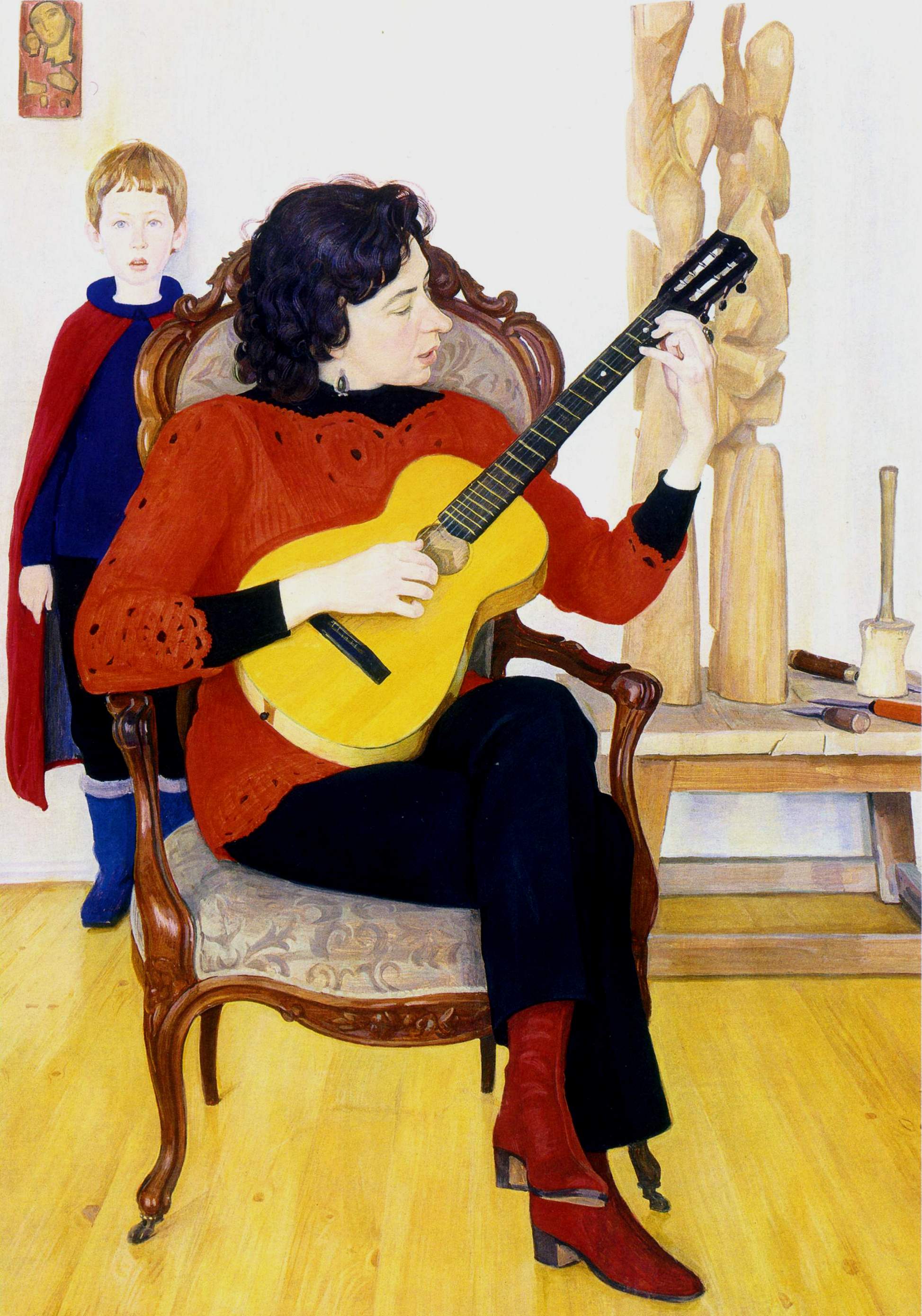 Жилинский. Портрет Павловой с гитарой