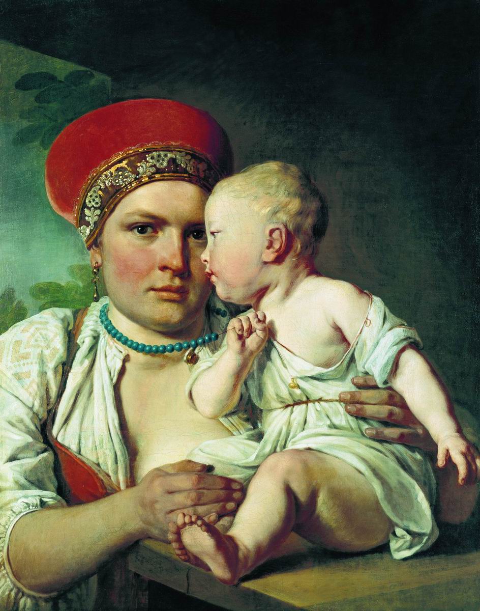 Венецианов. Кормилица с ребенком. Начало 1830-х