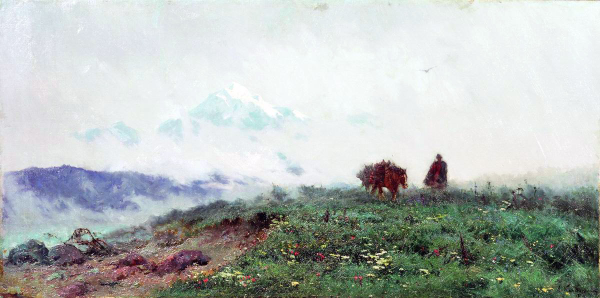 Кандауров. Горный пейзаж (Кавказ). 1890