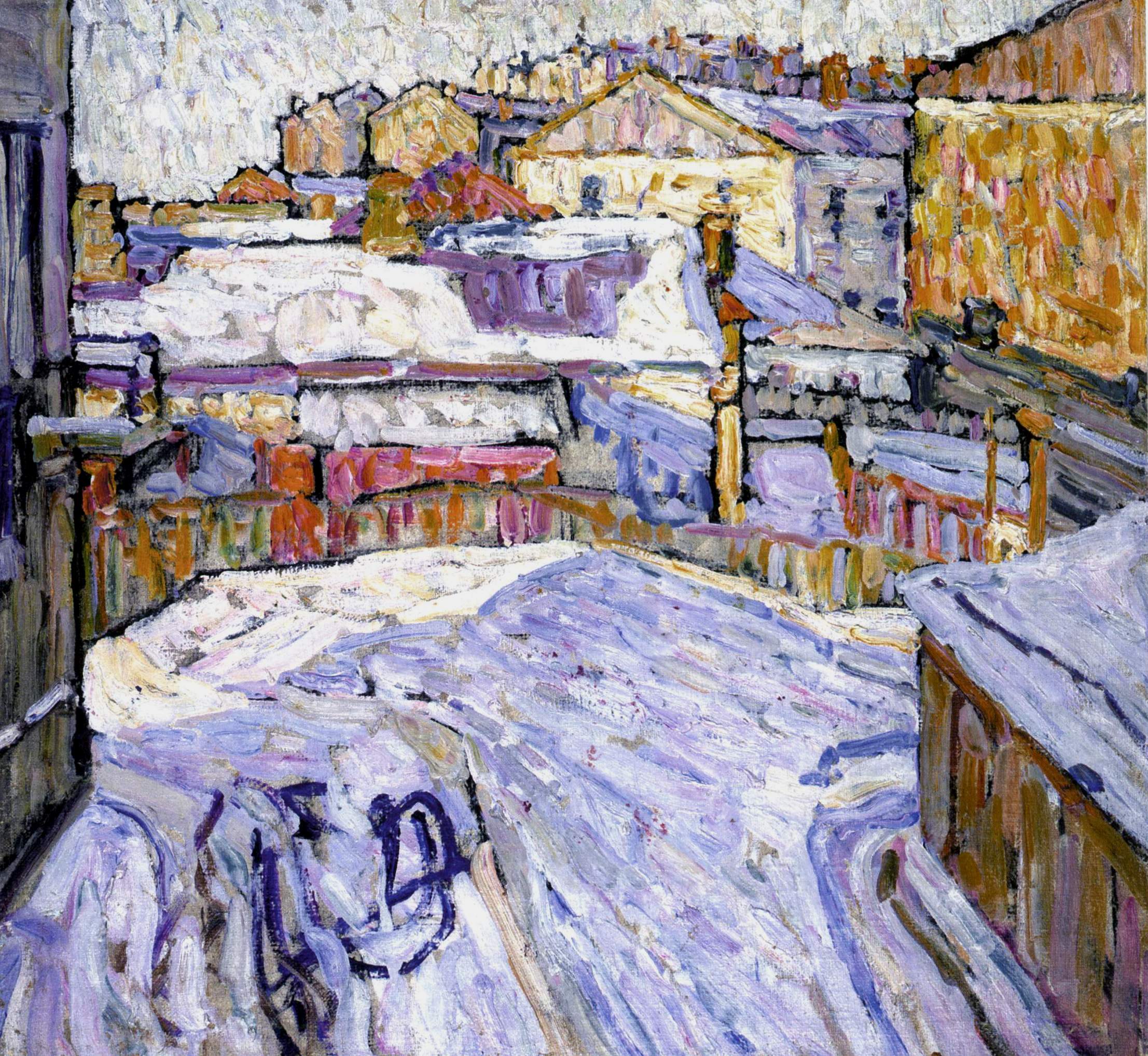 Маневич. Зима. Совская улица в Киеве . 1914-1915