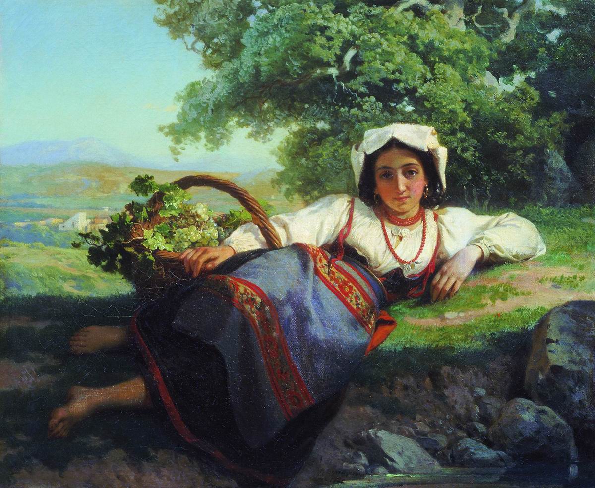 Верещагин В.П.. Девушка с виноградом. 1865