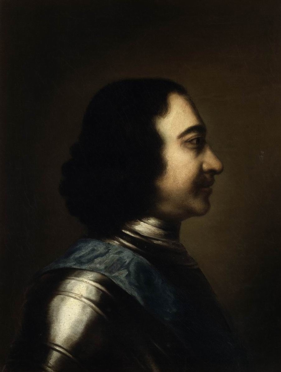 Неизвестный художник XVIII в.. Портрет Петра I (в профиль). Первая четверть XVIII века