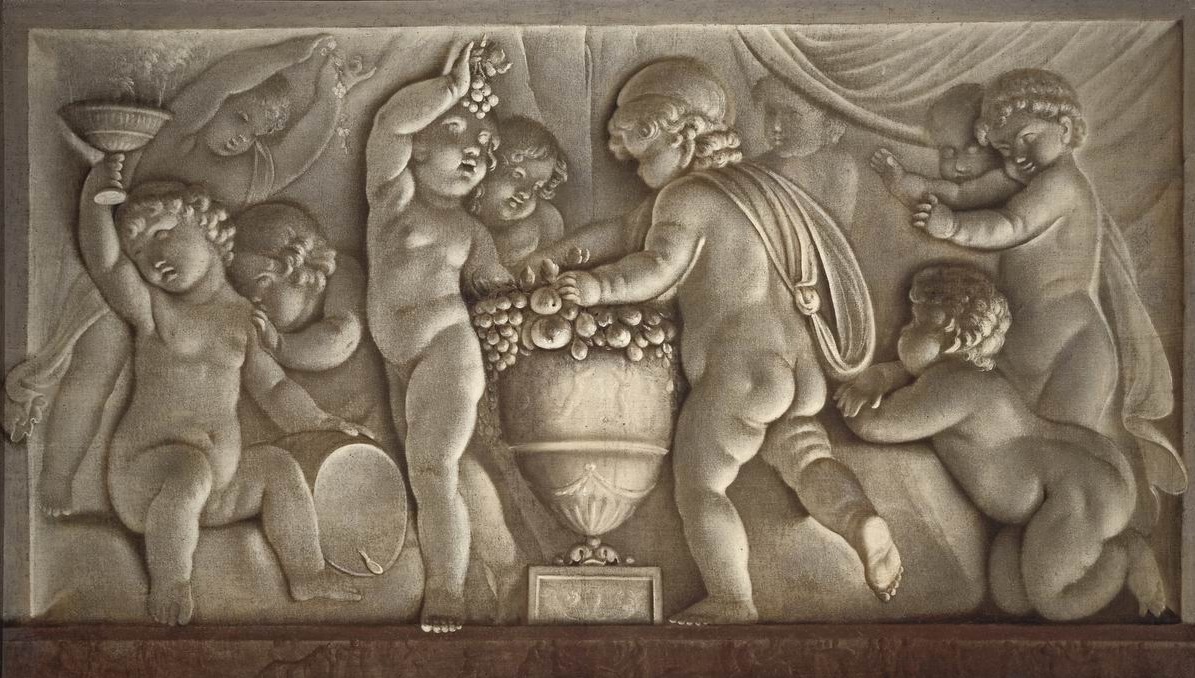 Неизвестный художник XVIII в.. Амуры с плодами. Вторая половина XVIII века