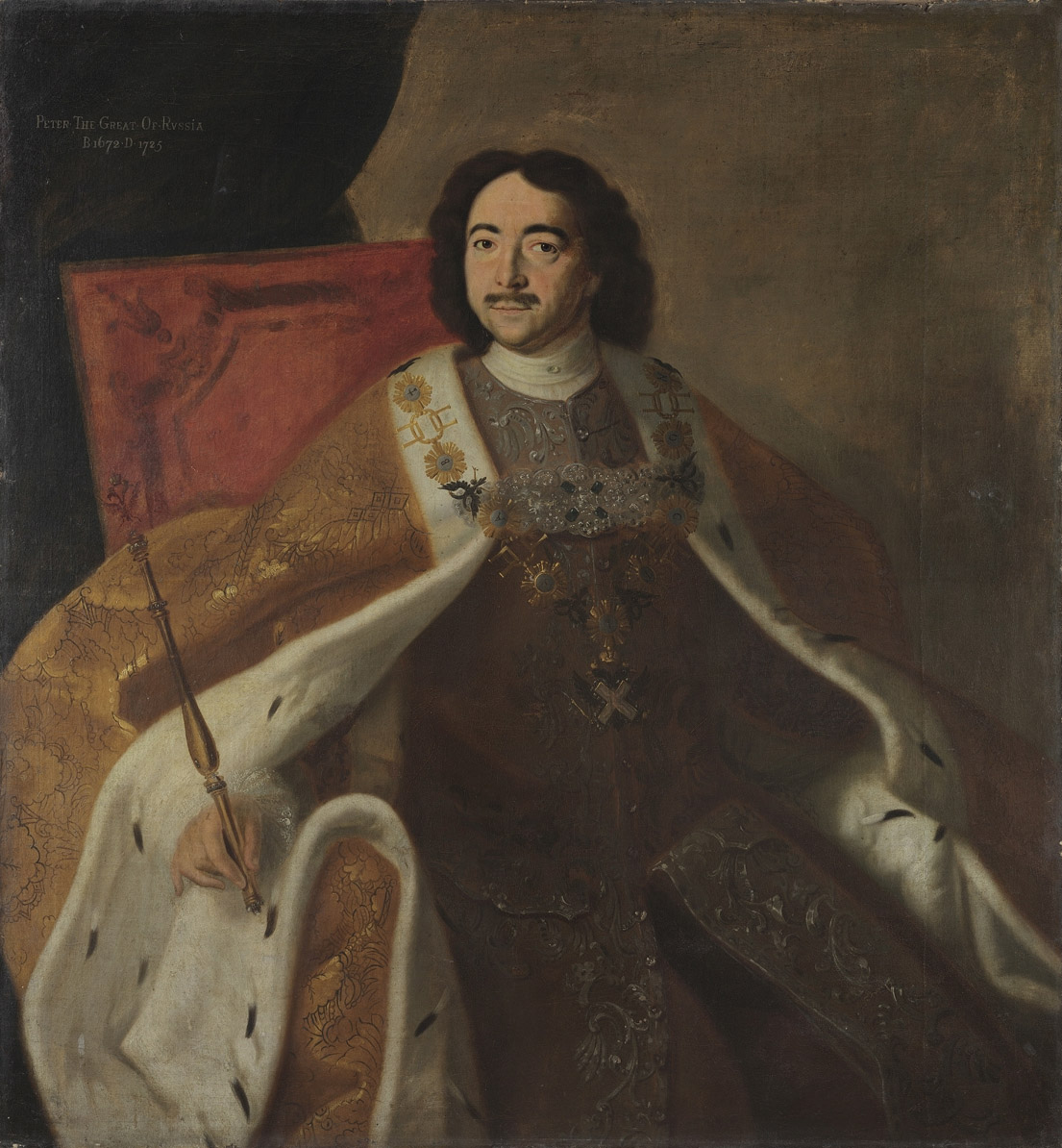 Неизвестный художник XVIII в.. Портрет Петра I. Конец 1760 - начало 1770
