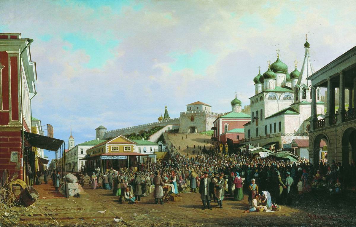 Верещагин П.. Рынок в Нижнем Новгороде. 1867
