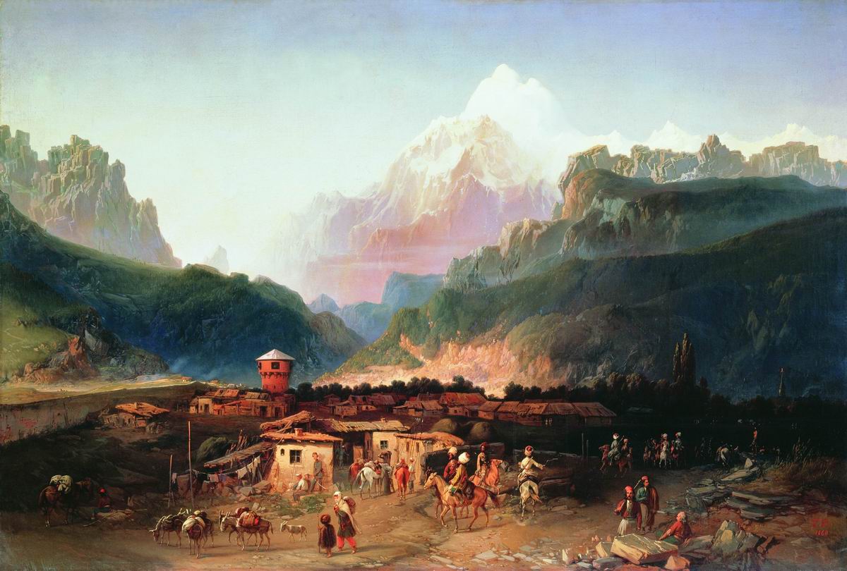 Виллевальде. Вид Владикавказа. 1860