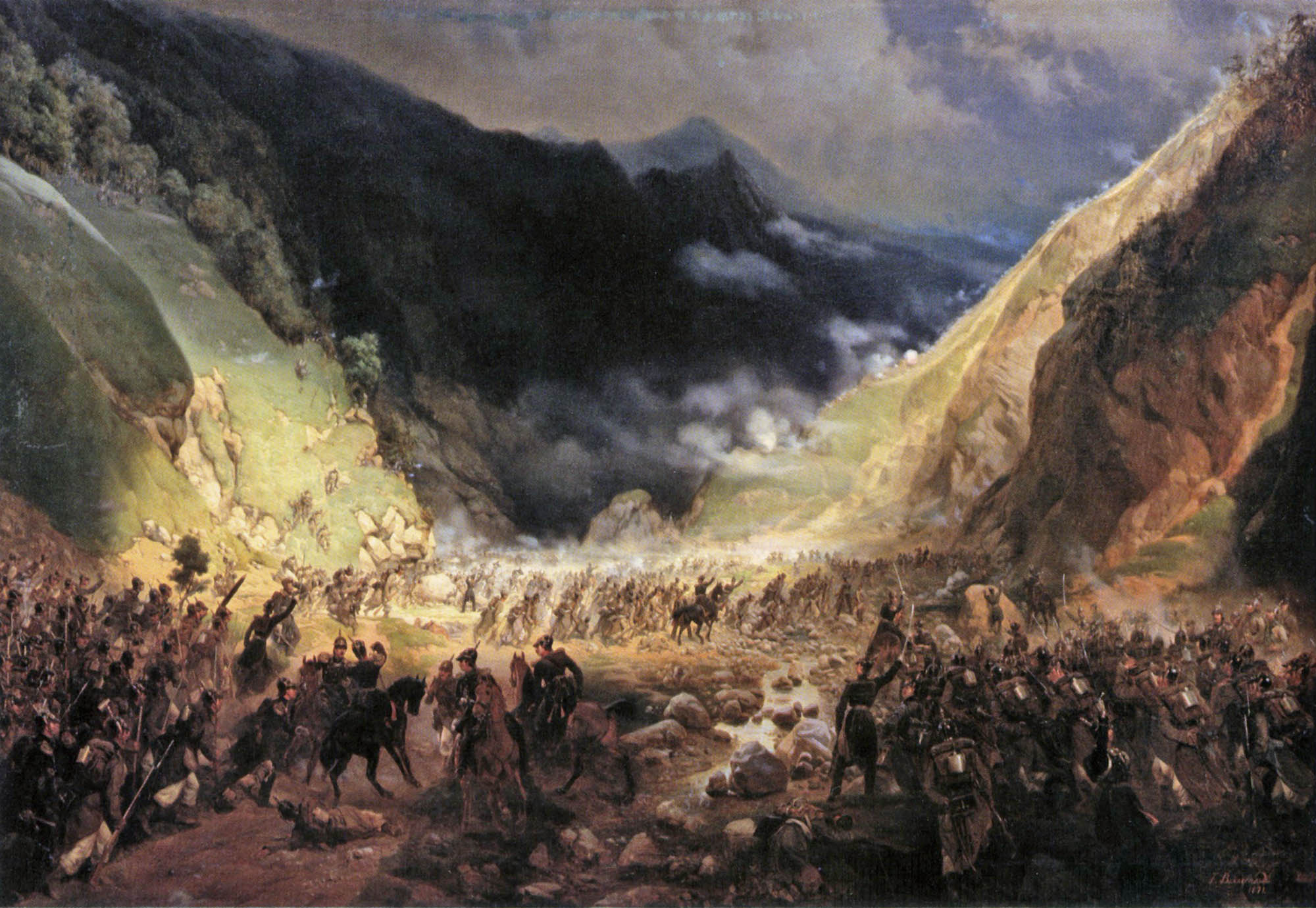 Виллевальде. Бой в Ротентурмском ущелье. 1871