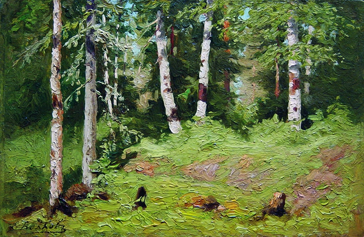 Волков Е.. Лесная поляна. Солнечный день. 1890-е
